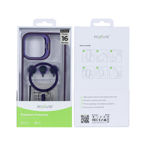 Rixus Classic 03 Case With MagSafe Compatible For Apple iPhone 16 Pro Max Deep Purple