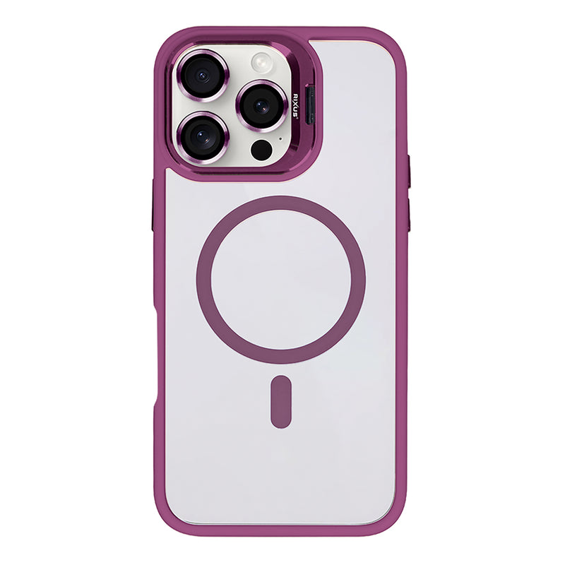 Rixus Classic 03 Case With MagSafe Compatible For Apple iPhone 16 Pro Max Dark Pink