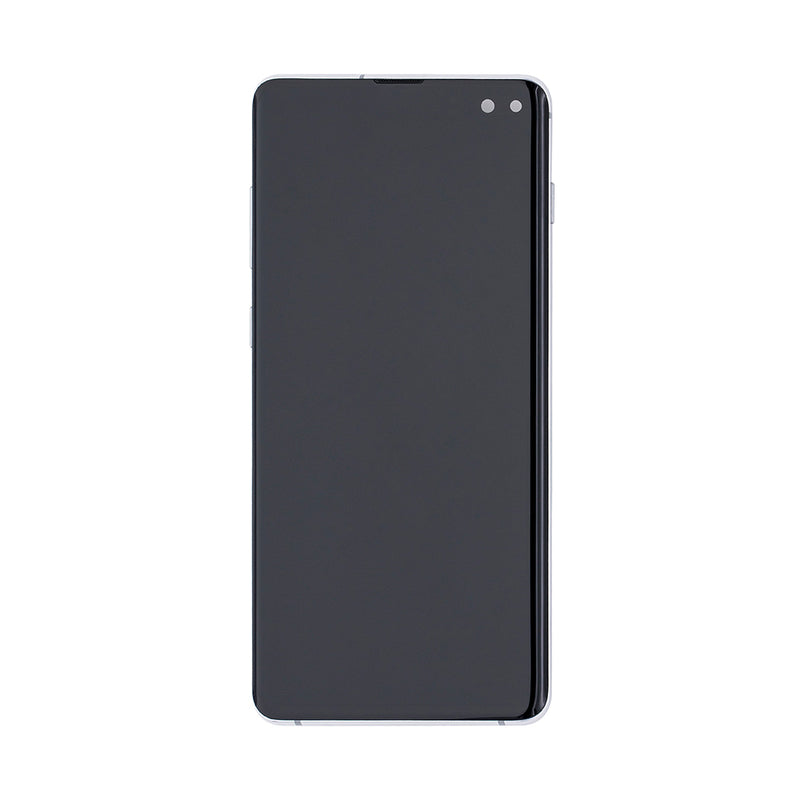 Samsung Galaxy S10 Plus G975F Beeldscherm en Digitizer met Frame Prisma Wit Refurbished