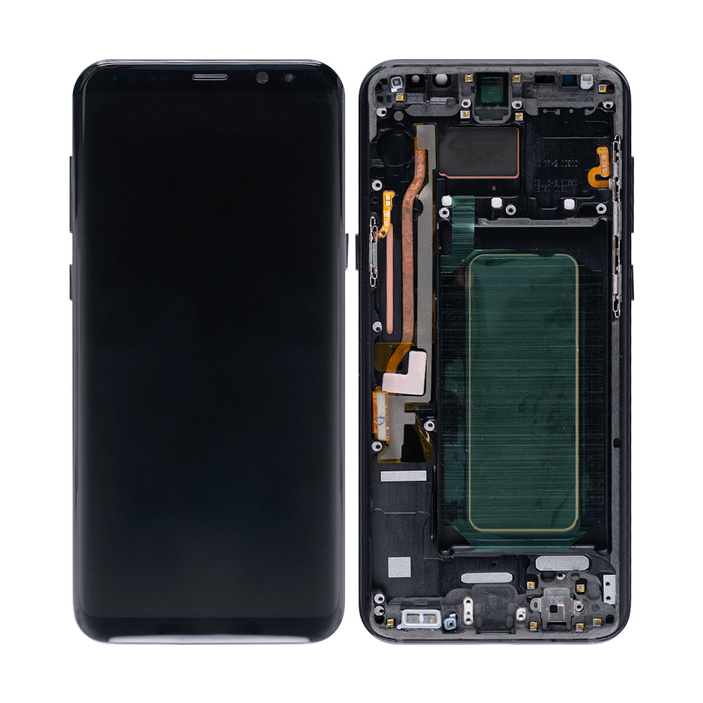 Samsung Galaxy S8 Plus G955F Beeldscherm en Digitizer met Frame Middernacht Zwart Refurbished