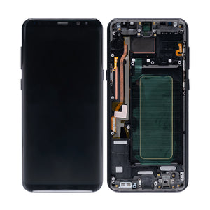 Samsung Galaxy S8 Plus G955F Beeldscherm en Digitizer met Frame Middernacht Zwart Refurbished