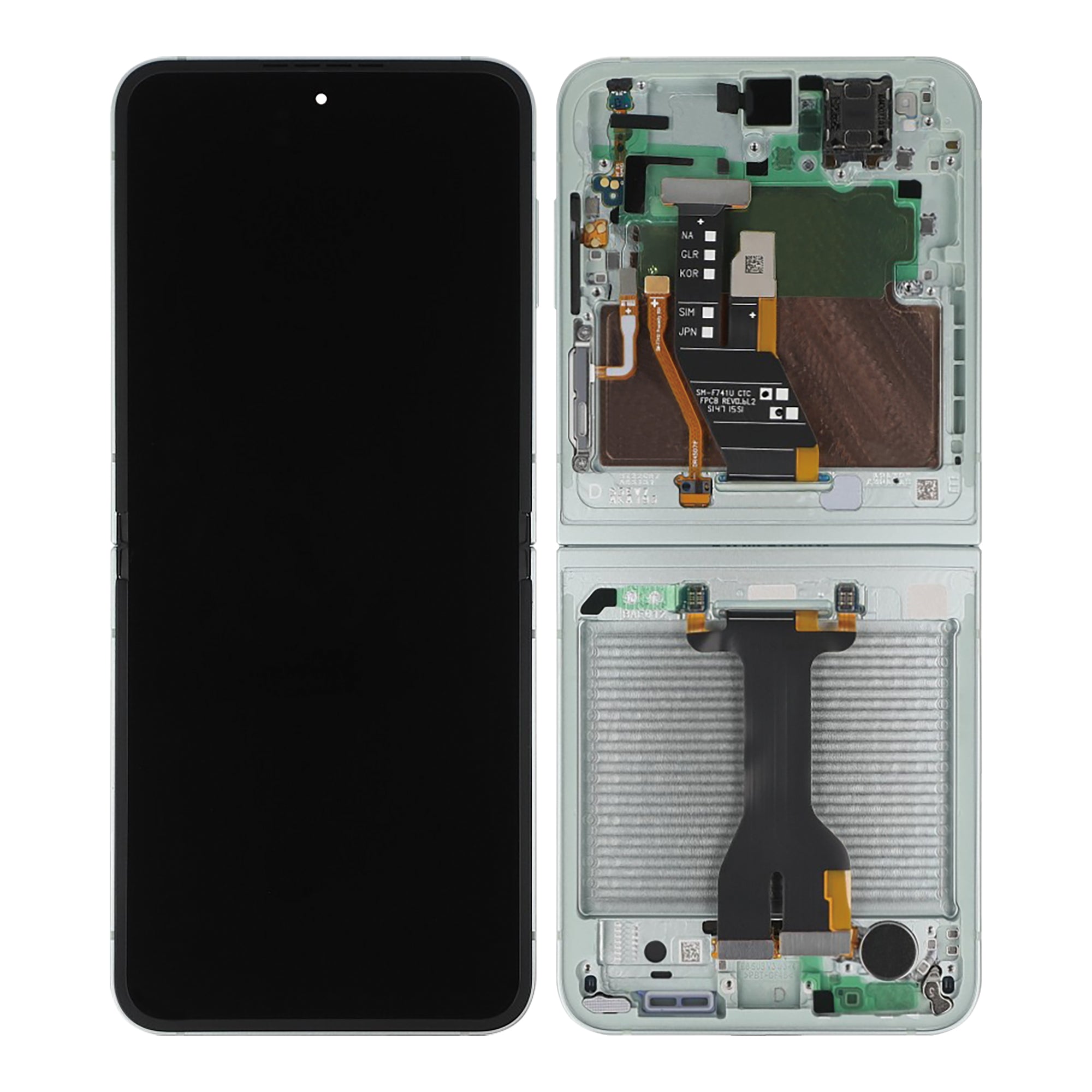 Samsung Galaxy Z Flip6 F741B Hoofdscherm en digitizer met frame Mint Service Pack