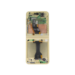 Samsung Galaxy Z Flip6 F741B Hoofdscherm en digitizer met frame Geel Service Pack