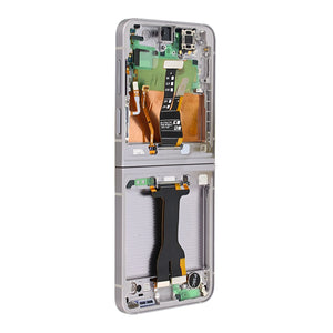 Samsung Galaxy Z Flip6 F741B Hoofdscherm en digitizer met frame Silver Shadow Service Pack