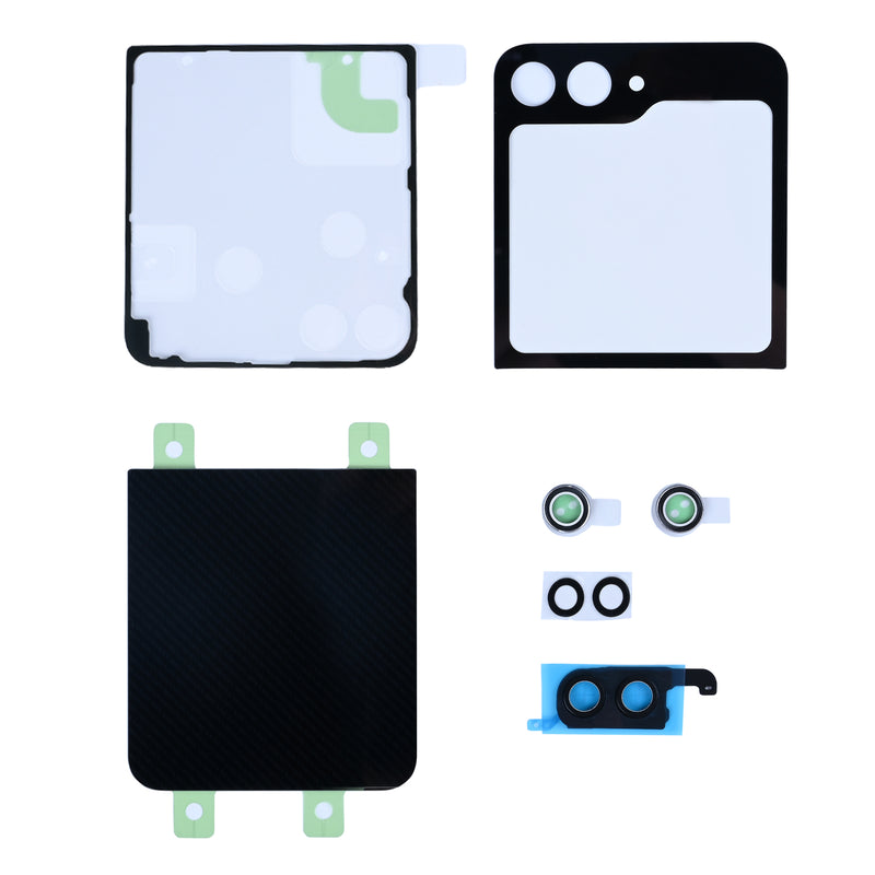 Samsung Galaxy Z Flip6 F741B achterkant set met lens, uitgevoerd in zwart, origineel