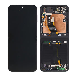 Samsung Galaxy Z Flip6 F741B Hoofdscherm en digitizer met frame zwart servicepakket