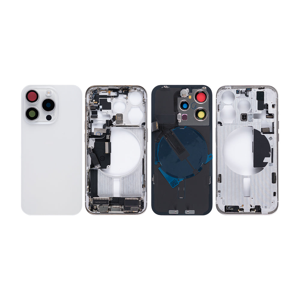 For Apple 15 Pro-behuizing met kleine onderdelen, wit titanium OEM
