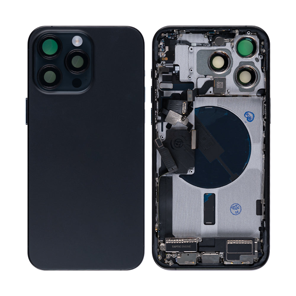 For Apple 15 Pro Max behuizing met kleine onderdelen zwart titanium OEM