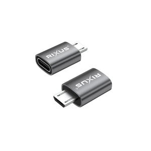 Rixus RXOTG05 Micro Naar USB-C OTG Adapter Space Grijs (2-Pack)