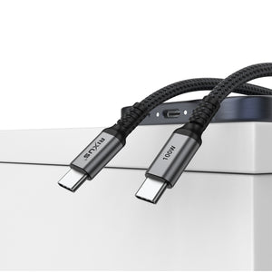Rixus RXUC04 USB-C 2.0 Naar USB-C Kabel 1m 100W Space Grijs