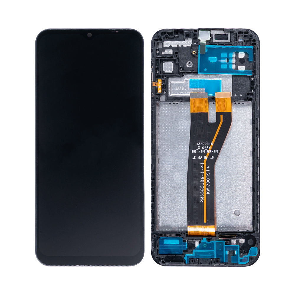 Samsung Galaxy M14 5G M146B Display en digitizer met frame Zwart Soft-OLED