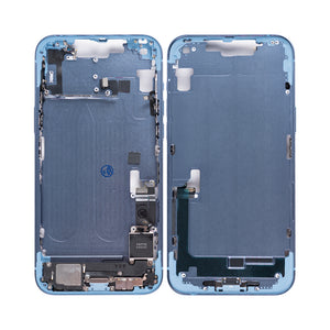 For Apple 14 Plus middenframe blauw OEM