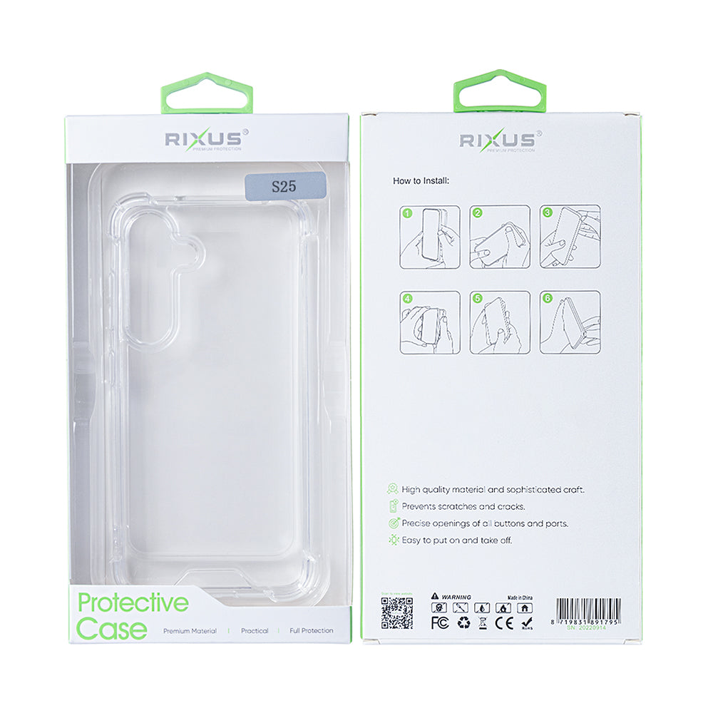 Rixus Anti-Barst Hoesje Voor Samsung Galaxy S25 Transparant