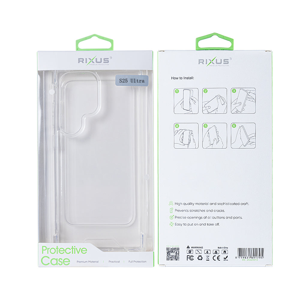 Rixus Anti-Barst Hoesje Voor Samsung Galaxy S25 Ultra Transparant