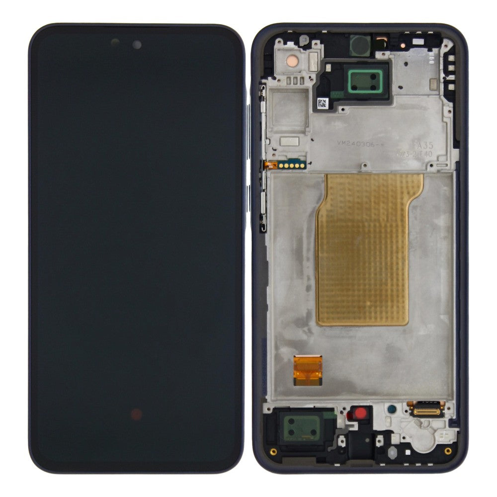 Samsung Galaxy A35 A356B Display en digitizer met frame marineblauw, vooraf gemonteerd