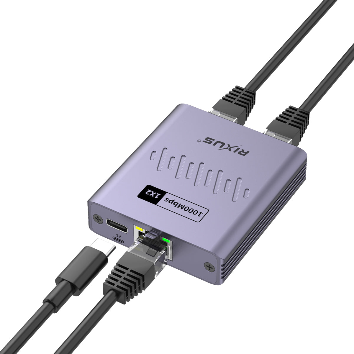 Rixus RXEA03 3-poorts Ethernet Switch Adapter Grijs