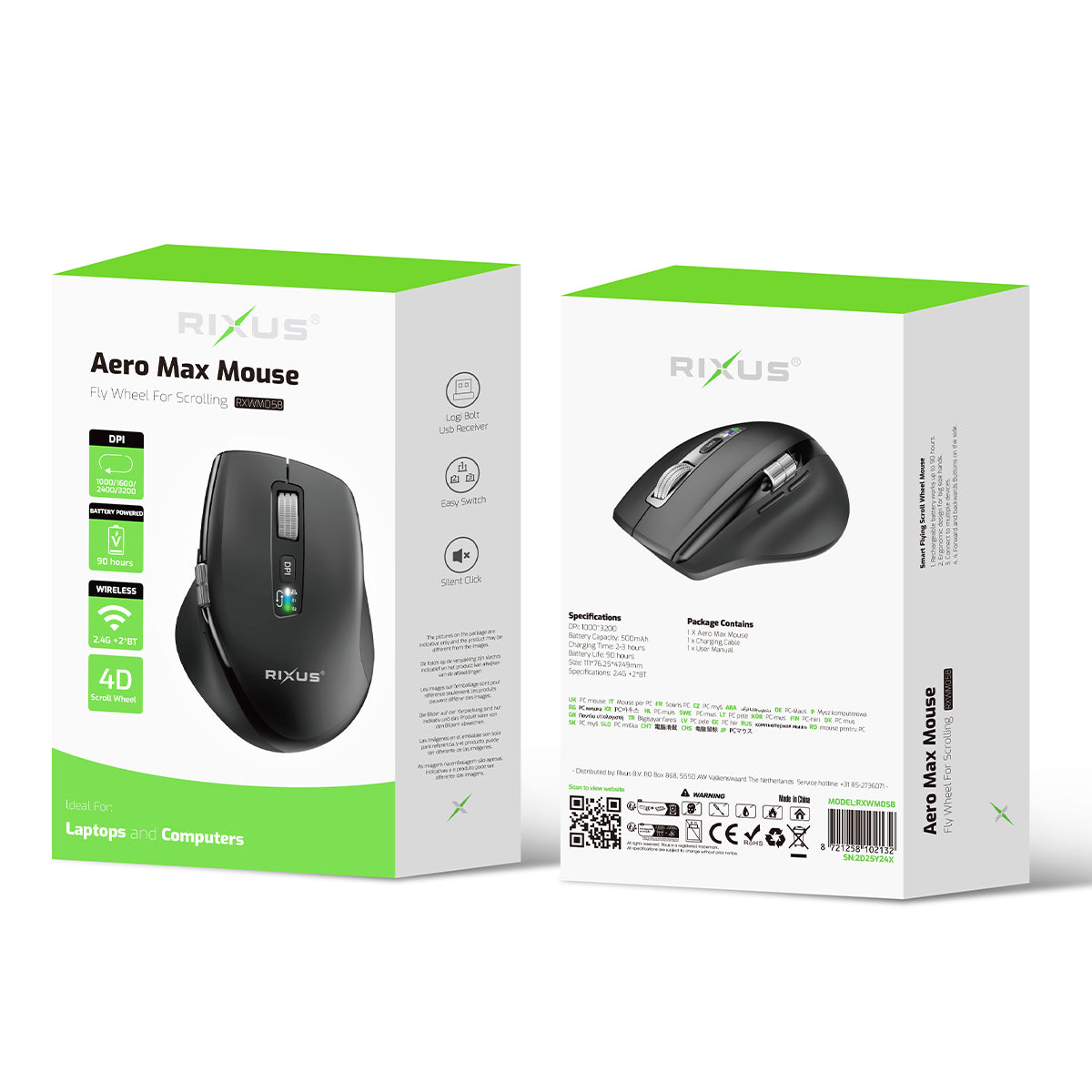 Rixus RXWM05B Aero Max Muis Zwart