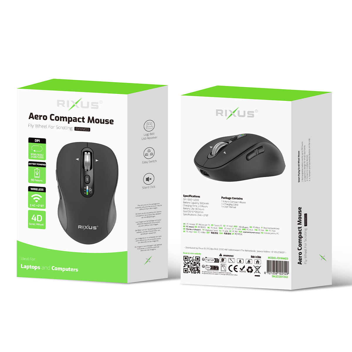 Rixus RXWM03 Aero Compacte Muis Zwart