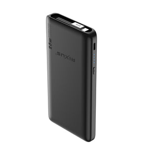 Rixus RXPB08 Powerbank met ingebouwde USB-C-kabel 70 cm 10000 mAh 22,5 W Zwart
