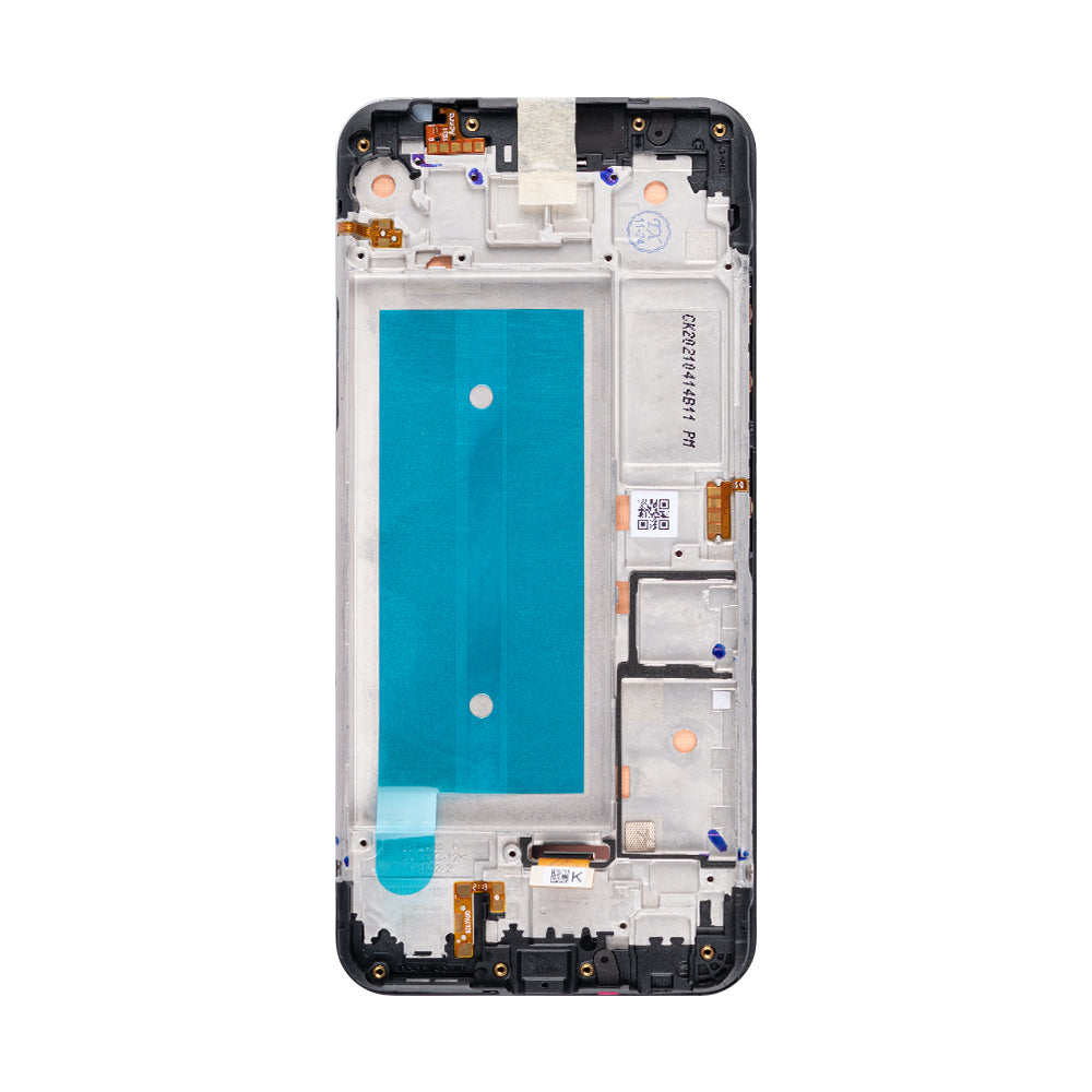 LG K40S-scherm en digitizer met frame, nieuw, Aurora Black OEM