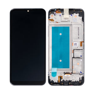 LG K40S-scherm en digitizer met frame, nieuw, Aurora Black OEM