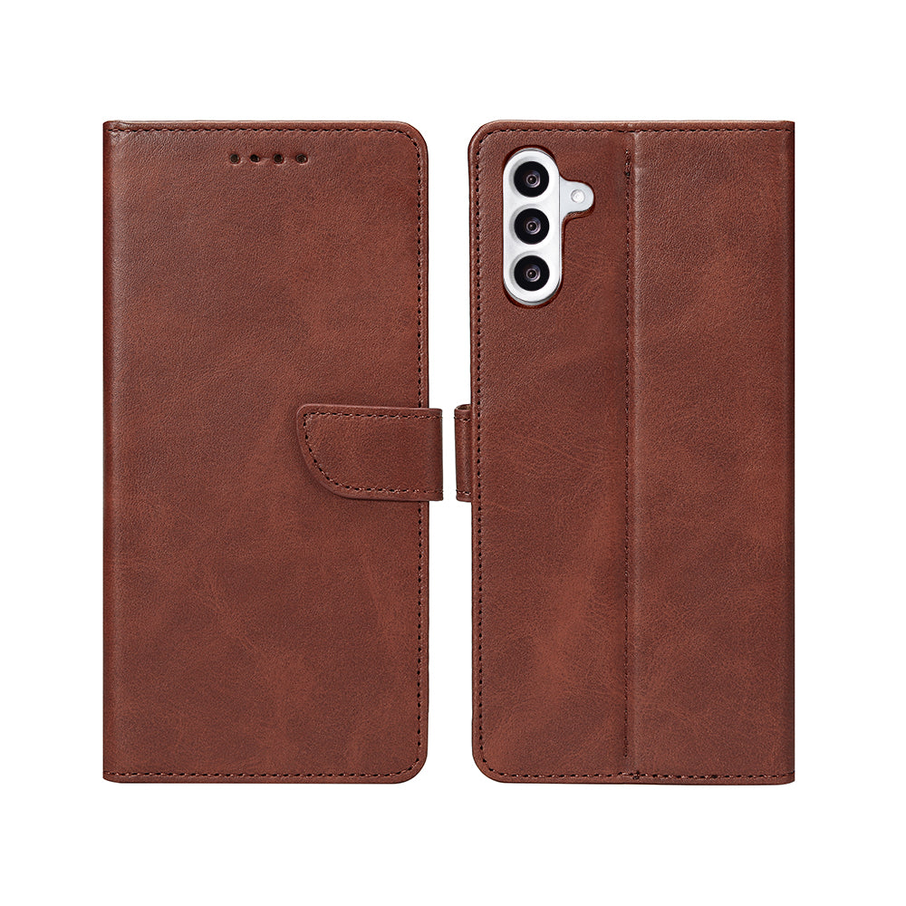 Rixus Boekenhoes Voor Samsung Galaxy A56 Bruin