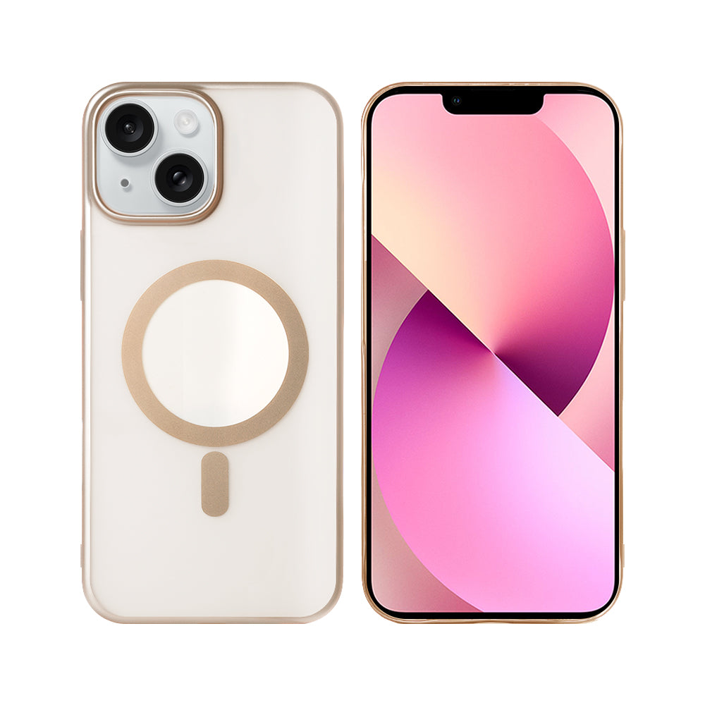 Rixus Instinct Mag Case For Apple iPhone 13, 14 Desert Titanium