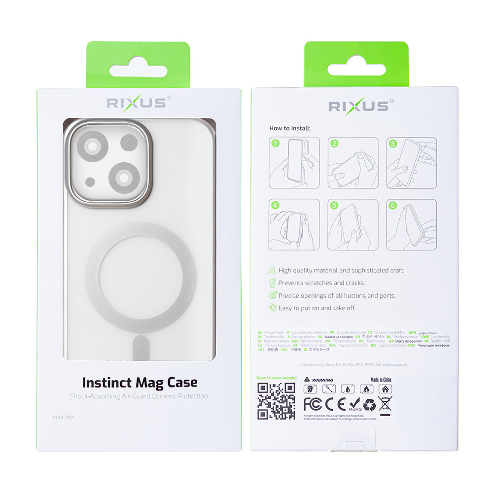 Rixus Instinct Mag Case For Apple iPhone 13, 14 Zilver