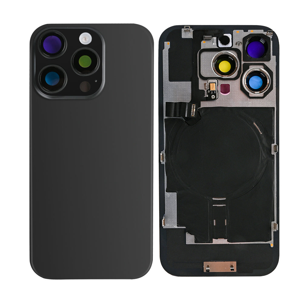 For Apple 16 Pro achterglas met NFC, vergroot cameraframe zwart titanium compatibel
