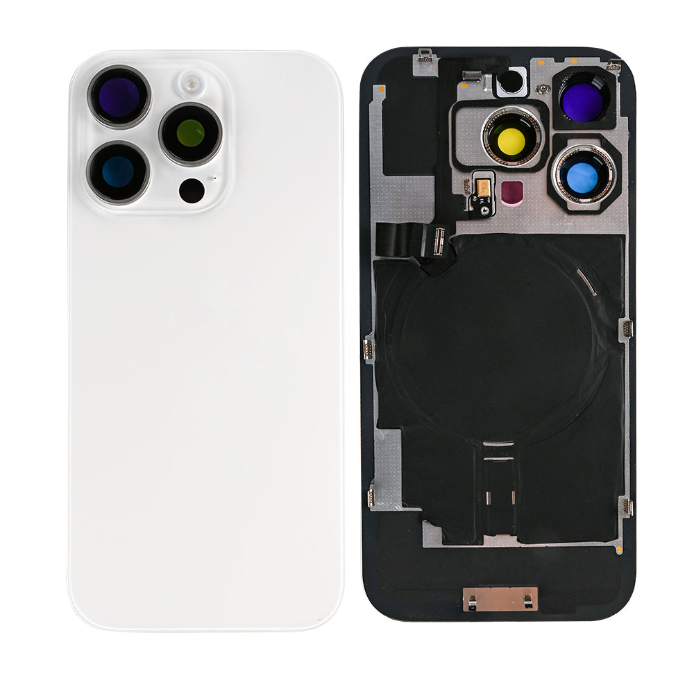 For Apple 16 Pro Max achterglas met NFC, vergroot cameraframe wit titanium compatibel