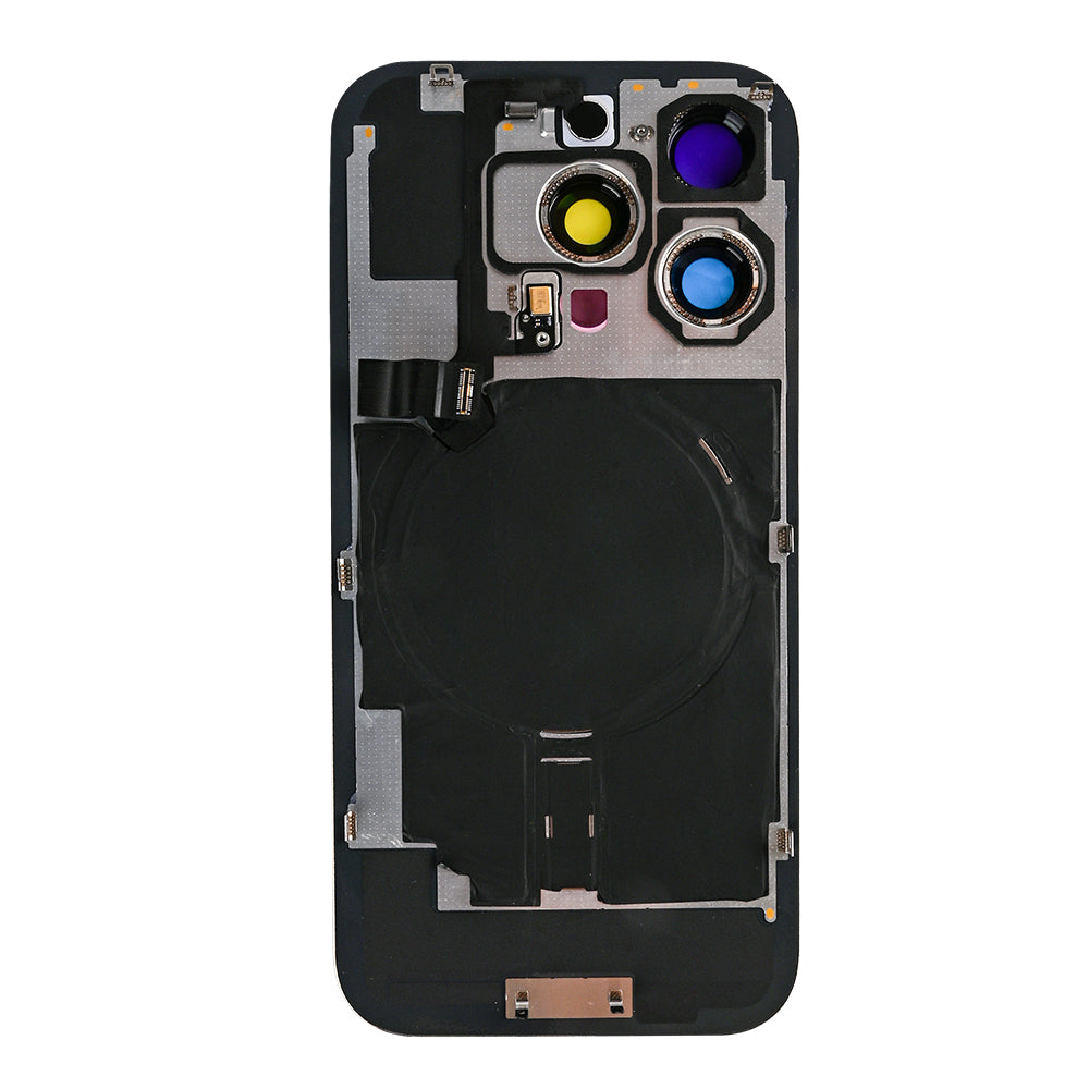 For Apple 16 Pro Max achterglas met NFC, vergroot cameraframe, natuurlijk titanium, compatibel