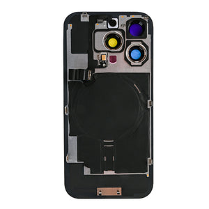 For Apple 16 Pro Max achterglas met NFC, vergroot cameraframe, natuurlijk titanium, compatibel