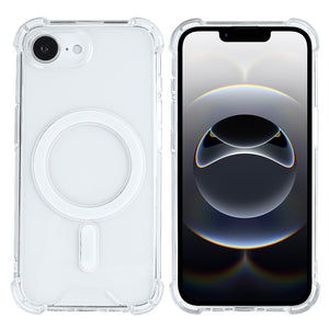 Rixus Anti-Burst Case With MagSafe Compatible For Apple iPhone 16e, 17e Transparent