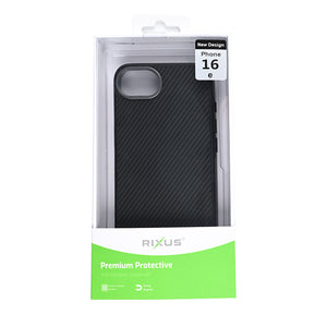 Rixus Mag Carbon With MagSafe Compatible For Apple iPhone 16e, 17e Titanium Black