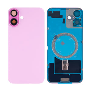 For Apple 16 Plus achterglas zonder NFC, vergroot cameraframe roze compatibel
