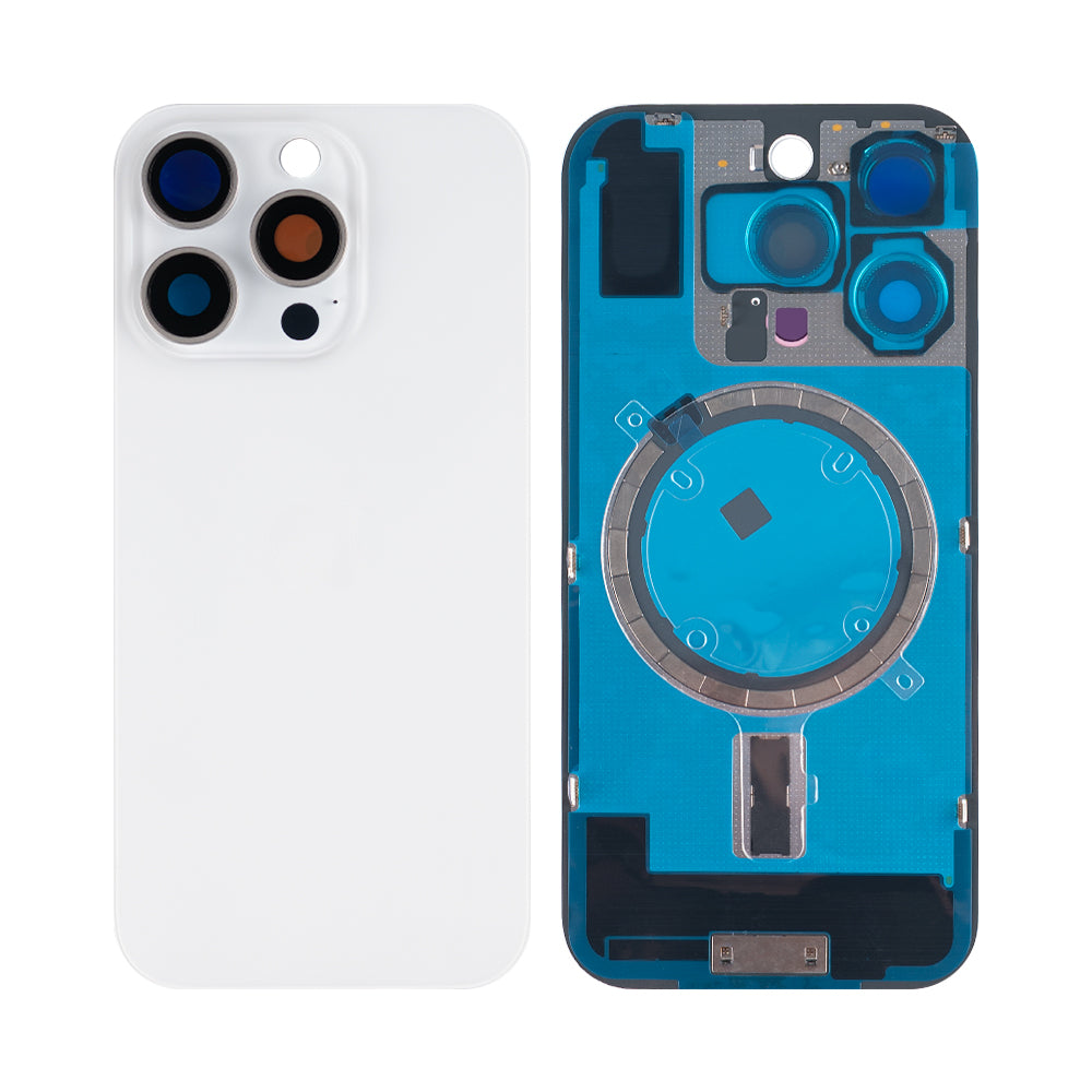 For Apple 16 Pro achterglas zonder NFC, vergroot cameraframe wit titanium compatibel