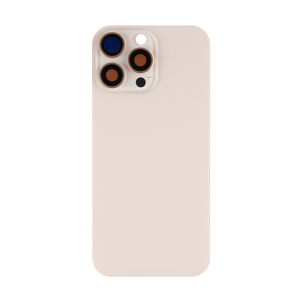 For Apple 16 Pro Max achterglas zonder NFC, vergroot cameraframe Desert Titanium compatibel