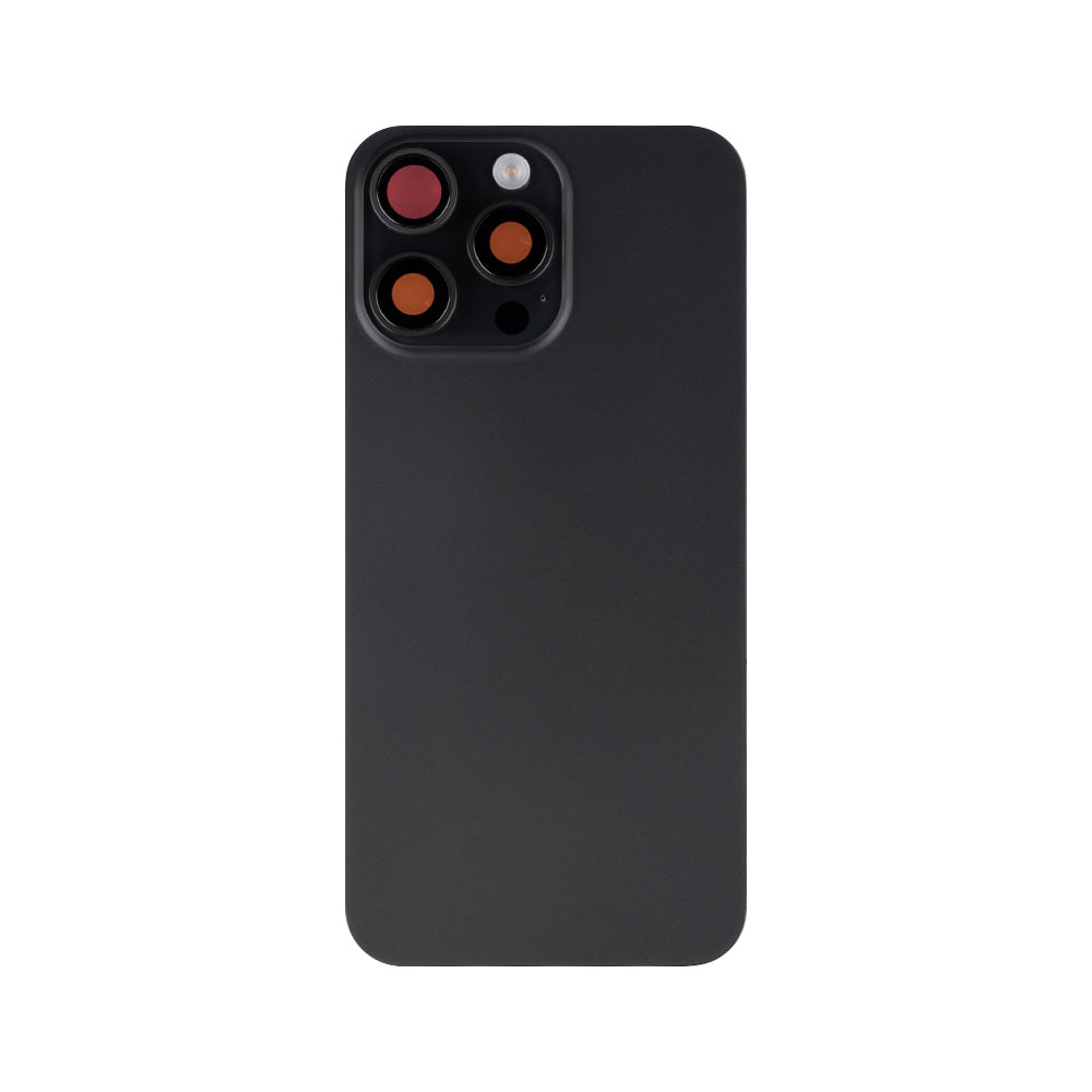 For Apple 15 Pro Max achterglas met NFC, vergroot cameraframe zwart titanium compatibel
