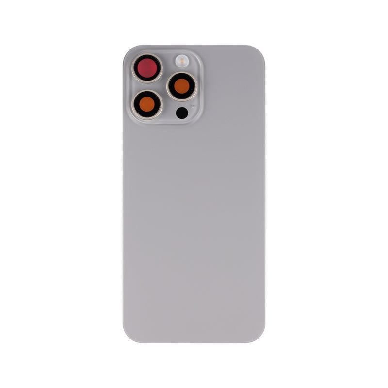 For Apple 15 Pro Max achterglas met NFC, vergroot cameraframe, natuurlijk titanium, compatibel