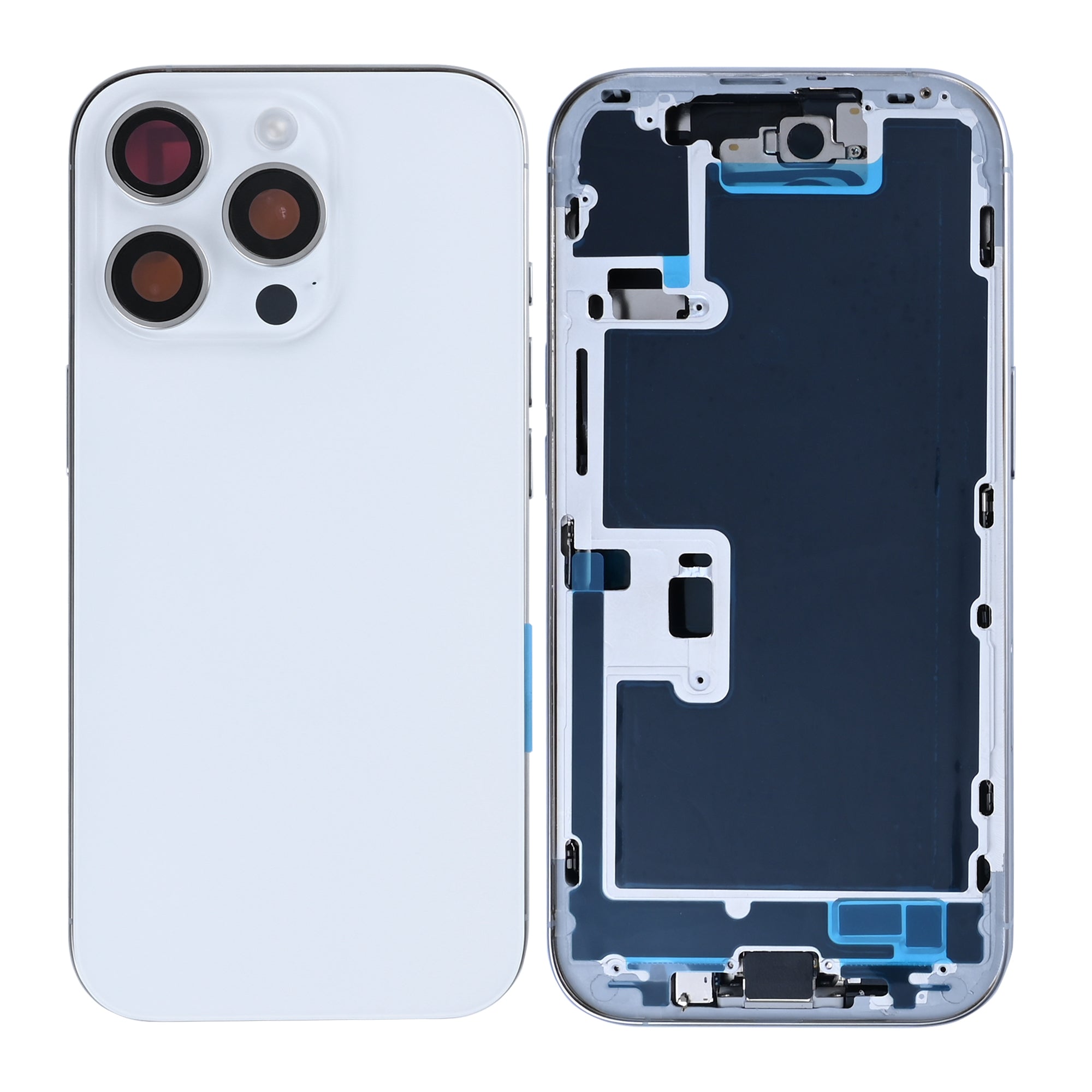 For Apple 16 Pro behuizing met kleine onderdelen wit titanium OEM
