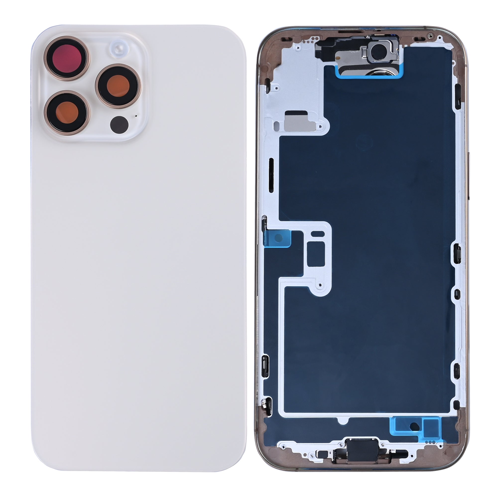 For Apple 16 Pro Max behuizing met kleine onderdelen Desert Titanium OEM