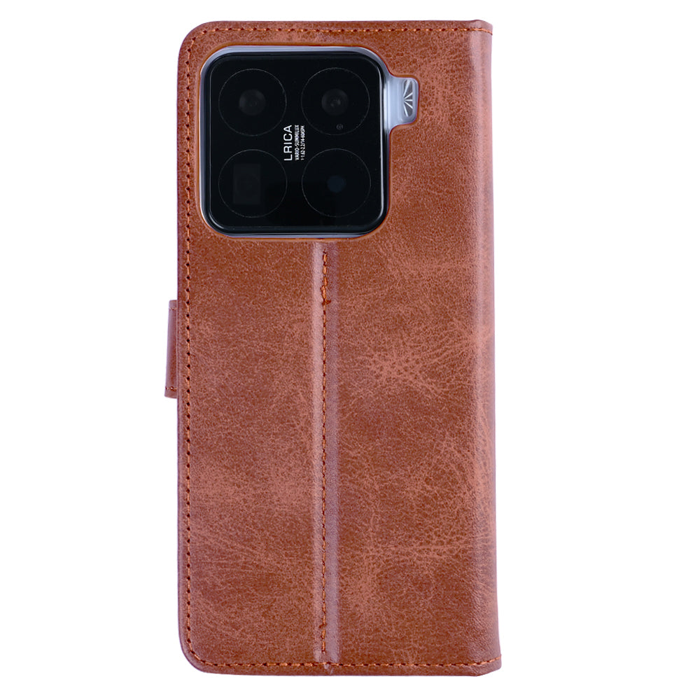 Rixus Boekenkast Voor Xiaomi 15 Pro Bruin