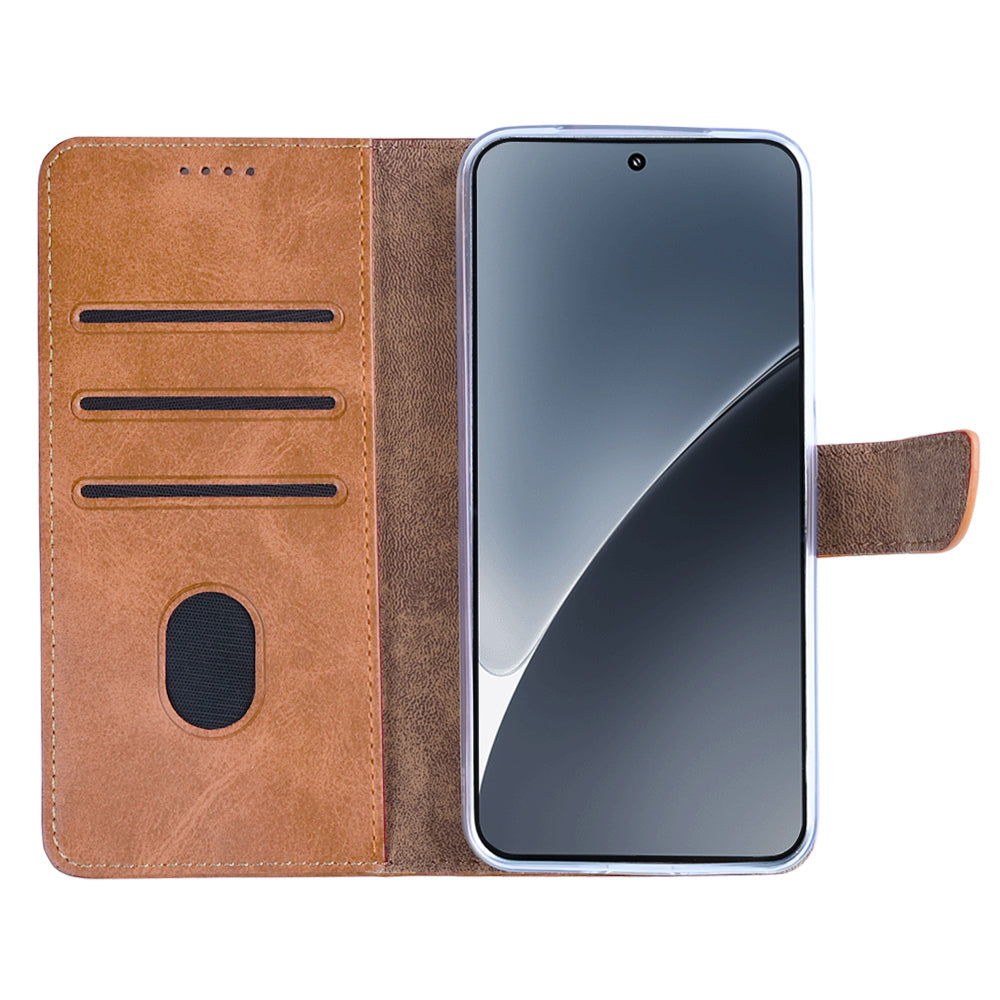 Rixus Boekenkast Voor Xiaomi 15 Pro Lichtbruin