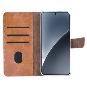 Rixus Boekenkast Voor Xiaomi 15 Pro Lichtbruin