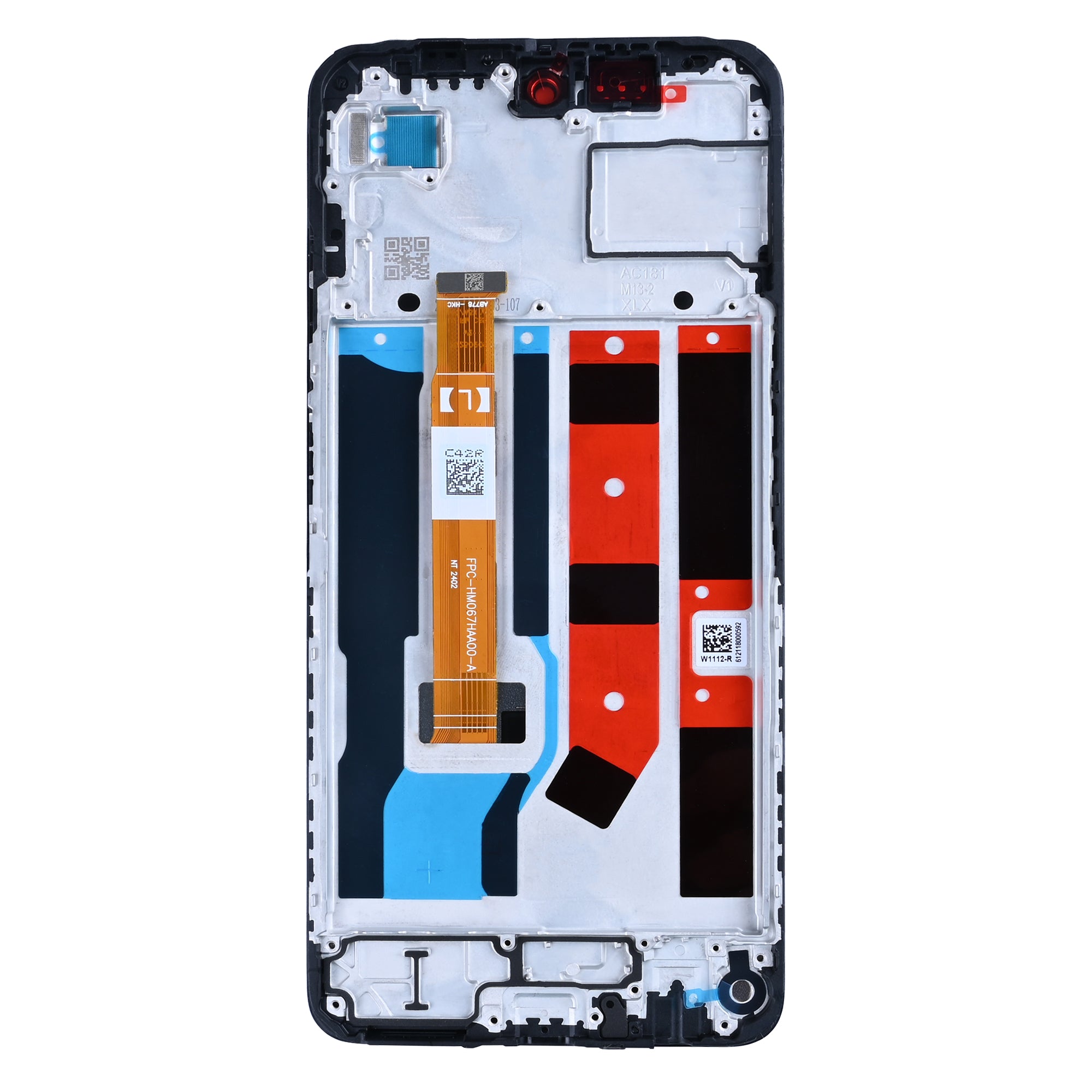 Oppo A80-scherm en digitizer met frame, zwart OEM