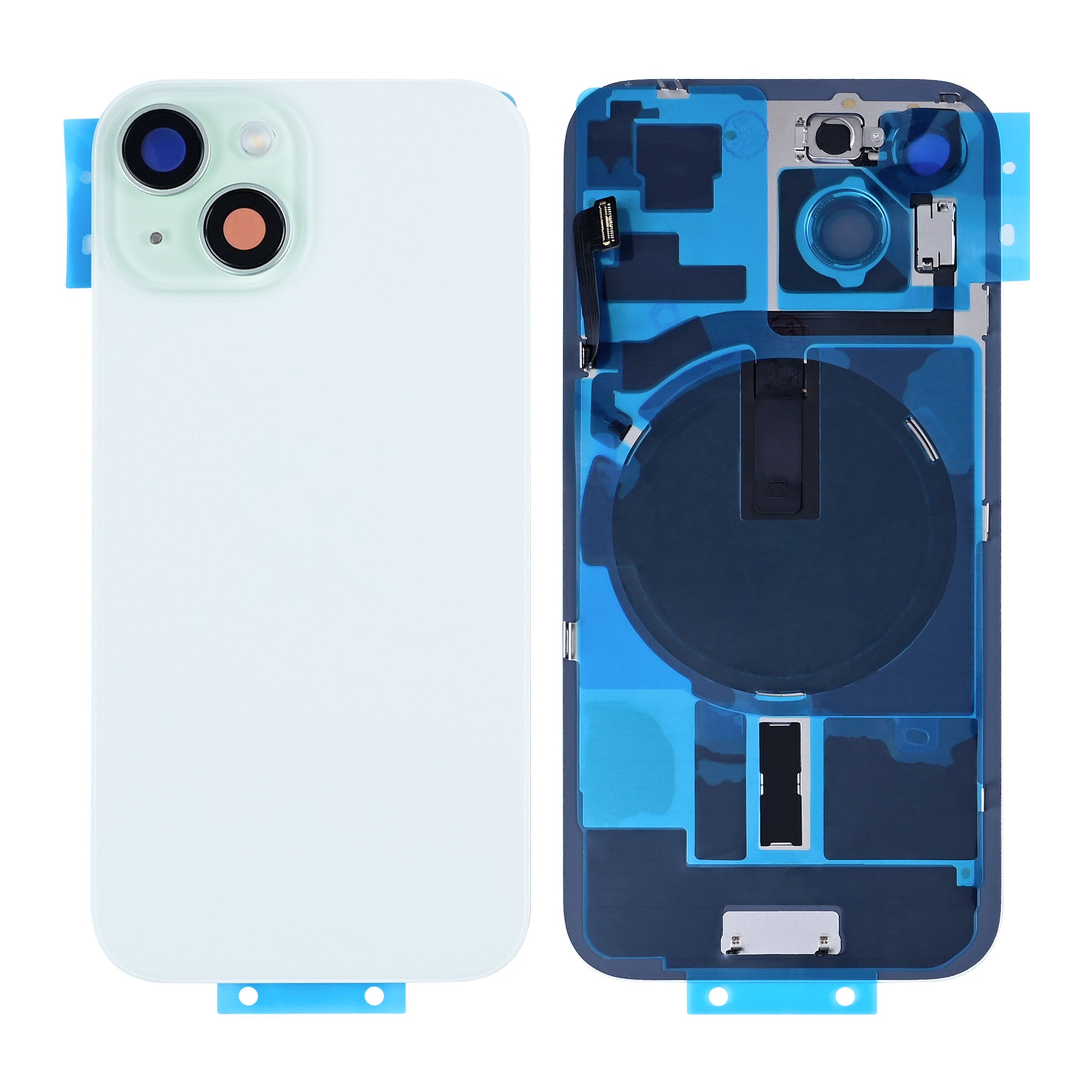For Apple 15 achterglas met NFC, vergroot cameraframe groen compatibel