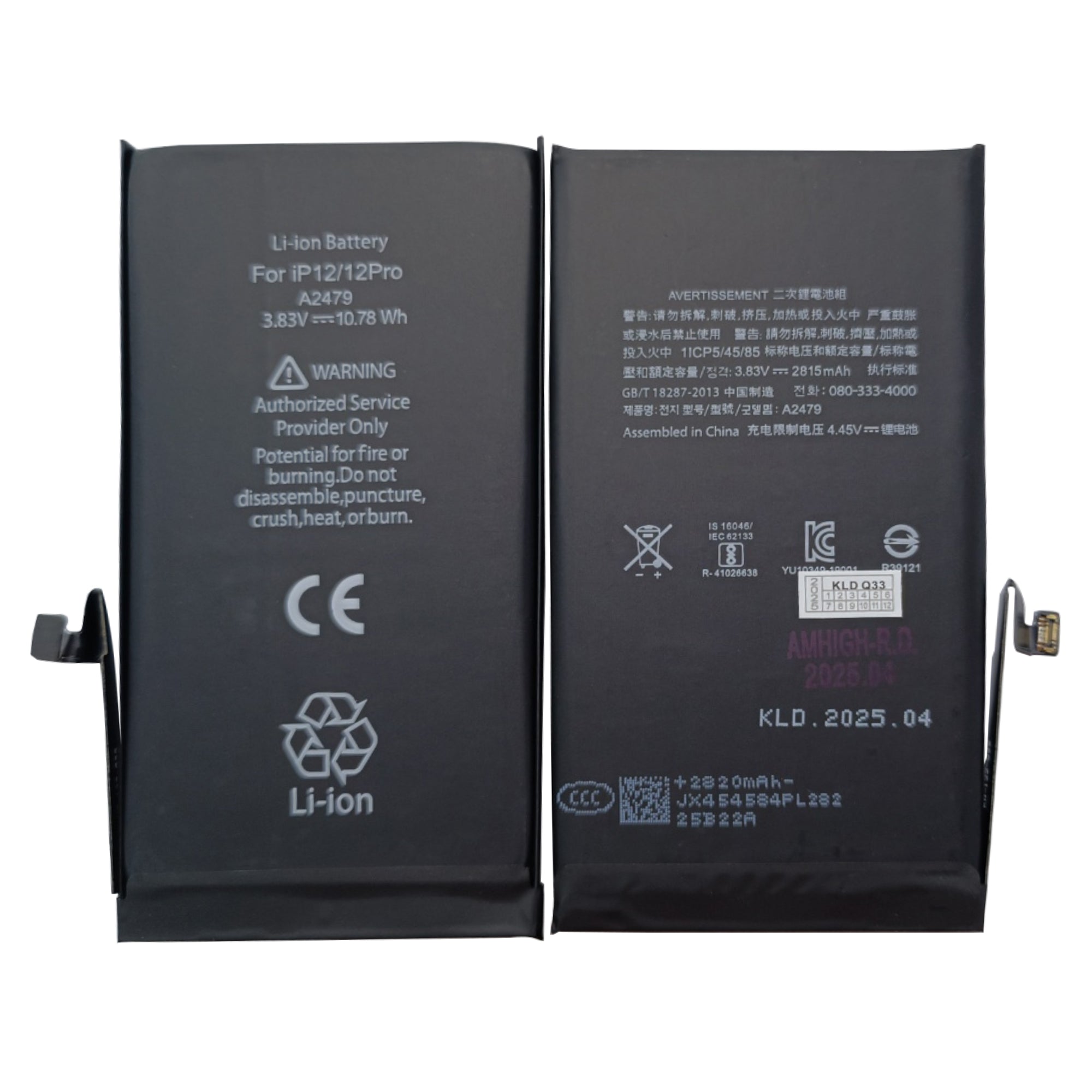 For Apple 12, 12 Pro Diagnostiek uitvoeren Batterij OEM