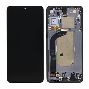 Samsung Galaxy S25 Edge S937B Beeldscherm en Digitizer met Frame Titanium Jetblack Service Pack