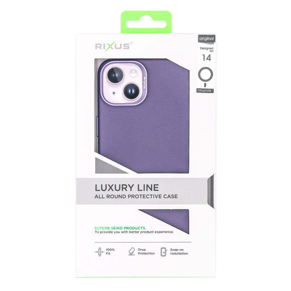 Rixus Classic 02 Case With MagSafe Compatible For Apple iPhone 14 Purple
