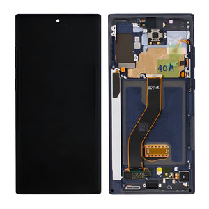 Samsung Galaxy Note 10 Plus N975F Beeldscherm en Digitizer met Frame Aura Black Service Pack